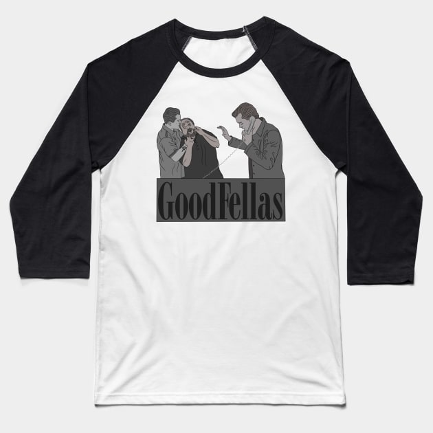 "Goodfellas" Phone Strangle Scene Baseball T-Shirt by motelgemini